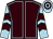 Brown, light blue seams, light blue and brown chevrons on sleeves, hooped cap (The Harlequins Racing)