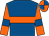 Royal blue, orange hoop, orange sleeves, royal blue armlet, royal blue & orange quartered cap (Mrs B Hennessy)