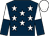 Dark blue, white stars, halved sleeves, white cap (Raymond John McCurtin)