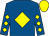 Royal blue, yellow diamond, diamonds on sleeves, yellow cap (Mr Rupert Lowe)