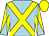 Light blue, yellow cross sashes, diabolo on sleeves, yellow cap (Sarah McCarthy)