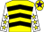 Yellow, black chevrons, white sleeves, yellow stars, yellow cap, purple star (Perfect Strangers Partnership)