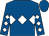 Royal blue, white triple diamond, white diamonds on sleeves, royal blue cap (Catherine Baggott)