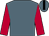 Saxe blue, black stripe on cap, scarlet sleeves (Mr A H Harvey)