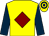 Yellow, maroon diamond, dark blue sleeves, yellow & dark blue hooped cap (Real Dirty Dozen Syndicate)