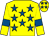 Yellow, royal blue stars, armlets and stars on cap (Mr D T Carder)