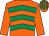 Orange & emerald green chevrons, orange sleeves, striped cap (Robert Watson)