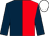 Dark blue and red (halved), dark blue sleeves, white cap (Burnham P & D Ltd)