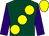 Dark green, large yellow spots, purple sleeves, yellow cap (The Considered Speculators)
