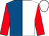 Royal blue and white (halved), red sleeves, white cap (The Eclipse Partnership)