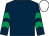 Dark blue, emerald green chevrons on sleeves, white cap (Ms Imelda Coakley)