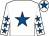 White, royal blue star, royal blue stars on sleeves, royal blue star on cap (D M Ryan)