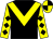 Black, yellow chevron, yellow sleeves, black diamonds, quartered cap (Mr P McKenna, Mr L O Kane & Partner)