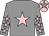 Grey, pink star, grey sleeves, pink stars, pink cap, grey star (Melissa Cooke & Val Webb)