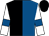 Black and royal blue (halved), white sleeves, royal blue armlets, black cap (Mr Kevin Hay)