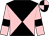 Black and pink diabolo, pink sleeves, black armlets, black and pink quartered cap (The Moonlighters)