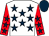 White, dark blue stars, red sleeves, dark blue stars, dark blue cap (Martin Keighley Racing Club)