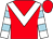 Red, white chevron, white and light blue hooped sleeves (Harris,wheeler,brooke,gardner)