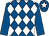 Royal blue and white diamonds, royal blue sleeves, white star on cap (Mr Ray Stokes)