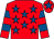 Red, royal blue stars, hooped sleeves and star on cap (The Brushmakers)