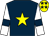 Dark blue, yellow star, white sleeves, dark blue armlets, yellow cap, dark blue stars (Team Given 1)