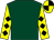 Dark green, yellow sleeves, black diamonds, quartered cap (Racing For Fun)