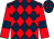 Dark blue and red diamonds, red sleeves, dark blue armlets (The Gardens Entertainments Ltd)