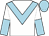 White, light blue chevron, halved sleeves, light blue cap (Withers Winners)