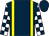 Dark blue, yellow braces, white and dark blue check sleeves (Mr Owain Matthews)
