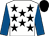 White, black stars, royal blue sleeves, black cap (The Holryale Partnership)