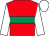 Red, emerald green hoop, white sleeves and cap (The Fob Racing Partnership 6)