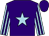 Purple, light blue star, light blue and purple striped sleeves (Roy & Louise Swinburne)