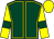 Dark green, yellow seams, yellow sleeves, dark green armlets, yellow cap (Mr R Cornock)