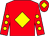 Red, yellow diamond, red sleeves, yellow spots, red cap, yellow diamond (Miss Jayne Brace & Mr Gwyn Brace)