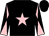 Black, pink star, diabolo on sleeves (Miss Wallis Smith)