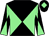 Black and light green diabolo, black cap, light green diamond (Encore Racing)