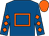 Royal blue, orange hollow box, diamonds on sleeves, orange cap (Mr Robert Skillen)