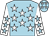 Light blue, white stars, white sleeves, light blue stars (Sky's The Limit)