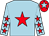 Light blue, red star, red stars on sleeves, red cap, light blue star (Al Hmdan Stable)