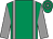 Emerald green, grey braces & sleeves, hooped cap (Lance Bloodstock Limited)