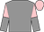 Grey, pink and grey halved sleeves, pink cap (Mr I J Jardine)