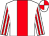 White, red stripe, striped sleeves, quartered cap (Mr N Dalgarno)
