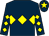 Dark blue, yellow triple diamond, diamonds on sleeves, dark blue cap, yellow star (Mr R Postlethwaite)