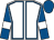 White, royal blue seams, royal blue sleeves, white armlets, royal blue cap (Clear Racing & Partner)