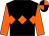 Black, orange triple diamond and sleeves, quartered cap (Hanford's Chemist Ltd)