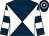 Dark blue and white diabolo, hooped sleeves and cap (Walters Plant, Spiers & Hartwell, Pt E)