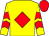 Yellow, red diamond, chevrons on sleeves, red cap (West Coast Haulage Limited)
