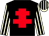 Black, red cross of lorraine, beige and black striped sleeves and cap (Alastair And Rachel Bell)
