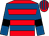 Red, royal blue hoops, royal blue sleeves, black armlets, red and royal blue striped cap (New Gold Dream)