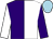 Purple and white (halved), sleeves reversed, light blue cap (Mrs Charles Lloyd-baker)